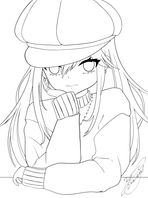 No lies Girl（線画）