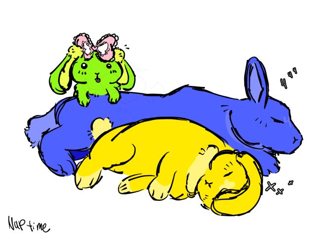 Me and my buddies as bunnies