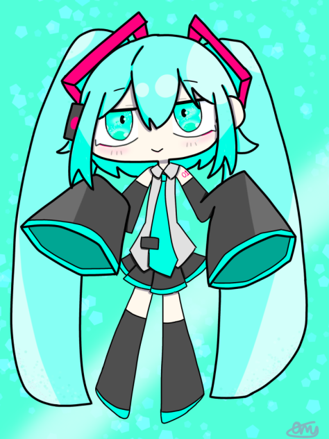 ミクの線画塗りました！