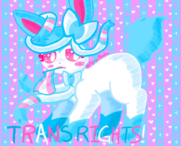 Trans Shiny Sylveon 🩵💖🎀🏳️‍⚧️
