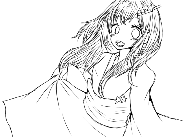 織姫に願って 線画