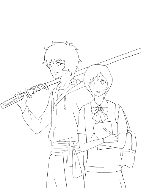 ばけもののこ   線画