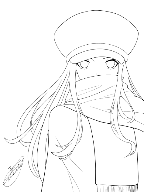 Because it's cold.（線画）