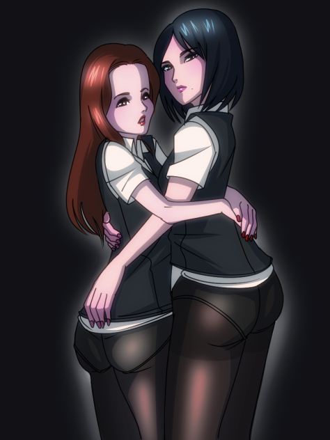 黒パンストの百合OL