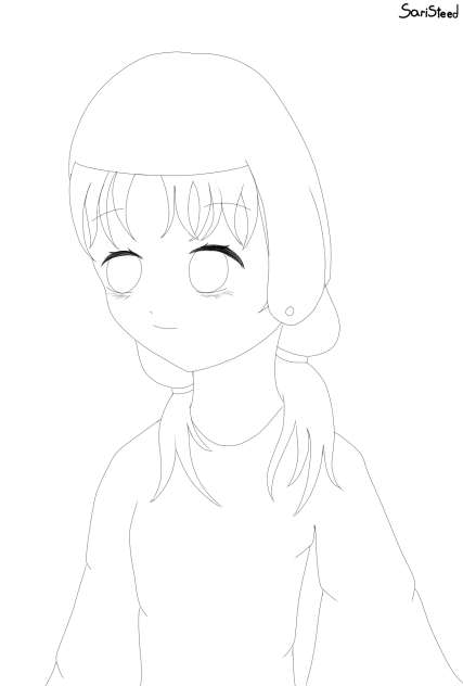 child by the window (lineart)