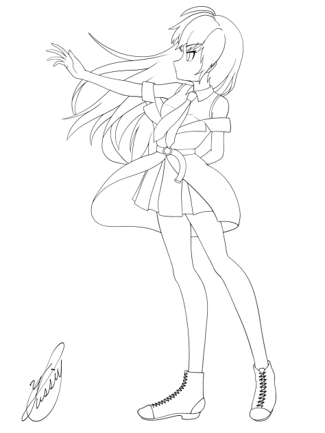 Girls, be ambitious（線画）