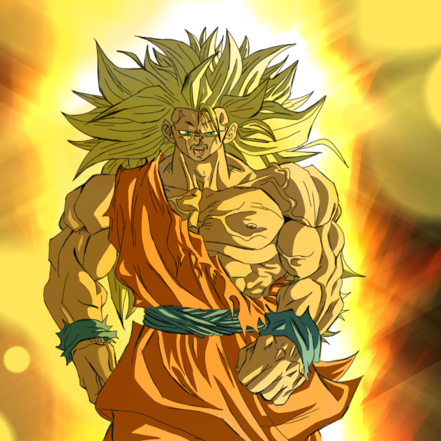 coloring Goku ssj 3...
