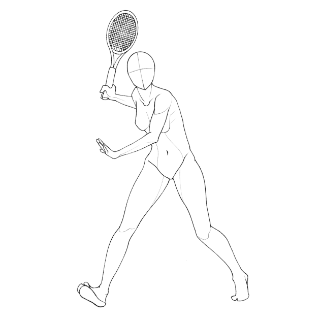 Female Tracing Sketch - Badminton