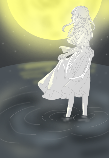月と海