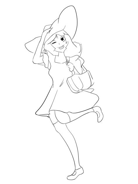 summer shopping lineart