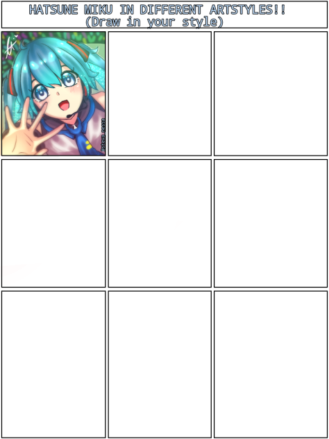 9 hatsune miku in different artstyles!