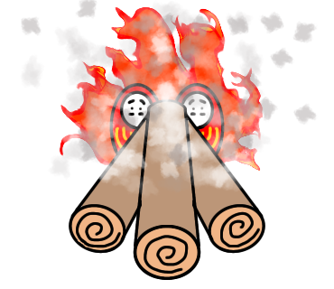 はじめてお焚き上げのイラストを描きました