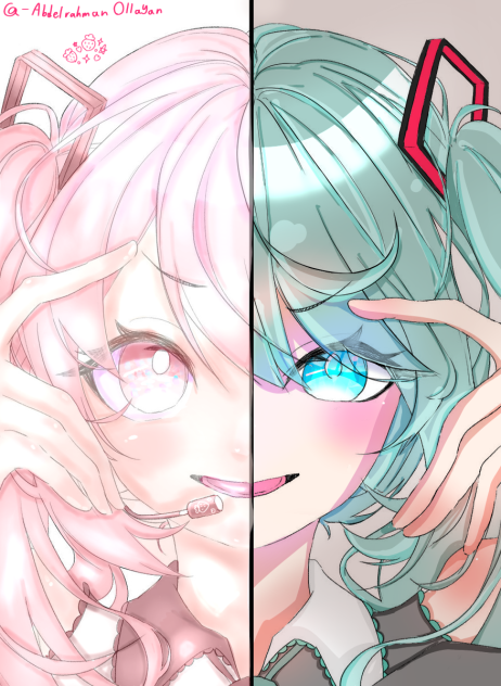 Hatsune miku as strawberry or pink