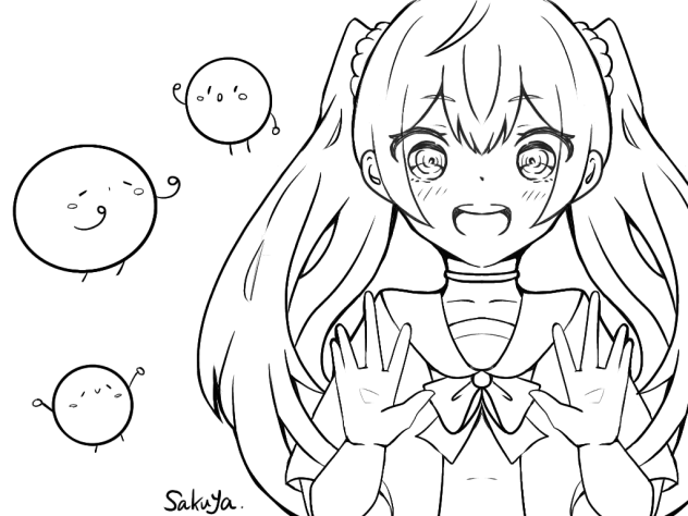 おんなのこ(線画)