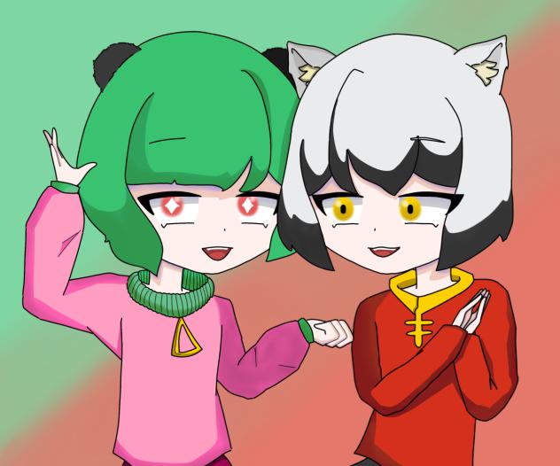 🐱と🐼