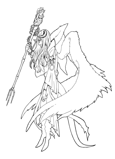 ☆地上の人間どもよ我が一撃で極炎の塵と化せ☆(線画)