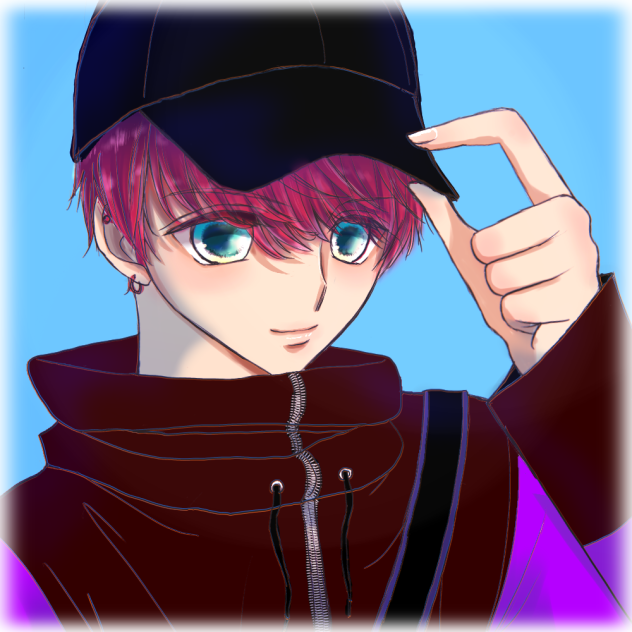 塗り絵の男子、塗りました(完成)