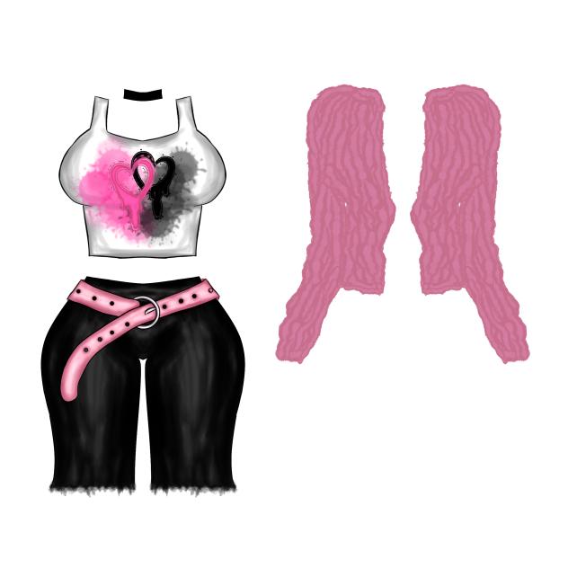 T - shirt, shorts, fluffy jacket