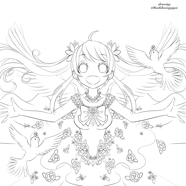 喜びの歌‼︎(ぬりえ)