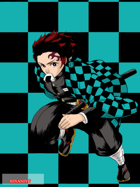 おにぎり咥えた竈門炭治郎