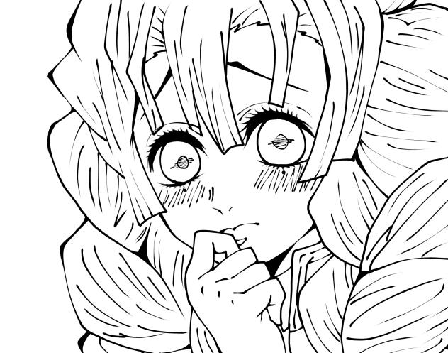 ✨線画✨甘露寺蜜璃✨(需要あるかな？)