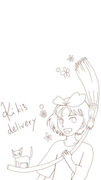 魔女の宅急便 キキ 線画