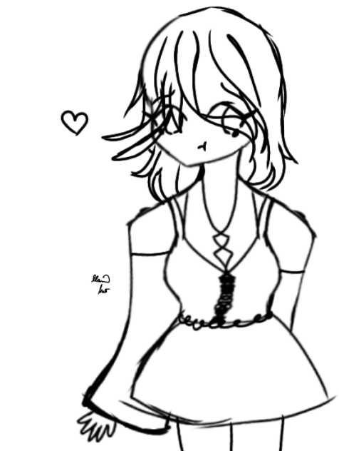 A Girl with Short Hair Sketch