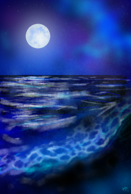 背景イラスト夜の海②