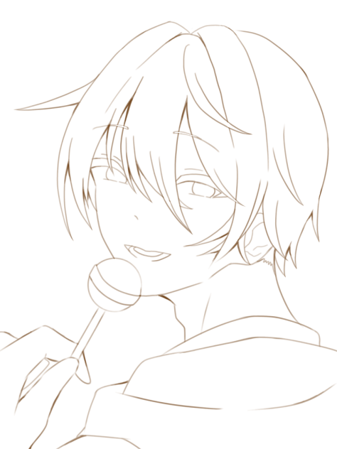 男の子　線画
