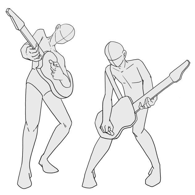 Guitarist poses