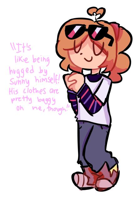 heart wearing Sunny's clothes