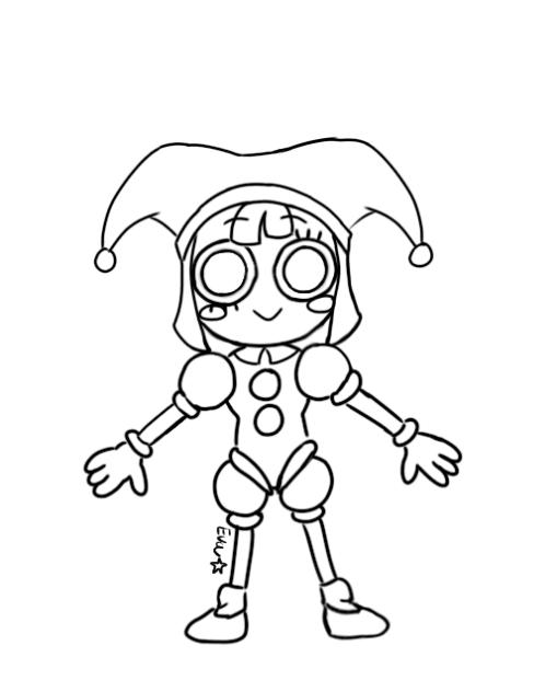 Pomni (line art and or coloring)