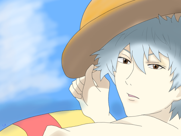 銀魂 銀さん海水浴シーン描いてみた！ anime drawing