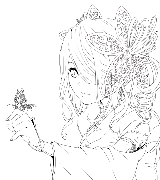 ☆異界の監視人☆(線画)※ヘアーアクセサリー有り