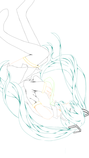 深海少女 初音ミク 線画