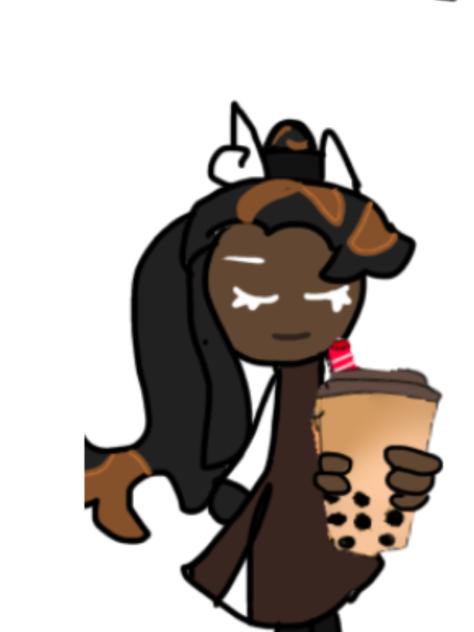 Just caramel arrow cookie drinking boba - ibisPaint