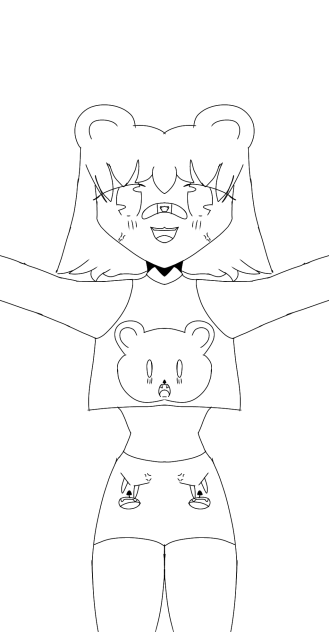 bear girl lineart😣