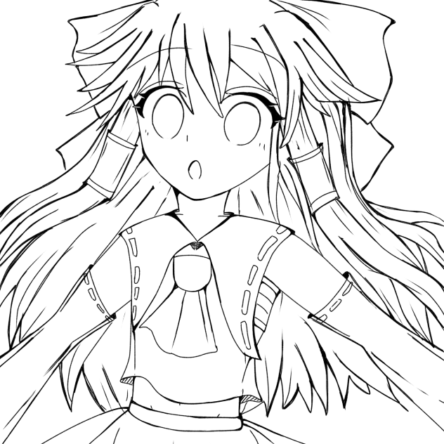 霊夢 線画 - ibisPaint