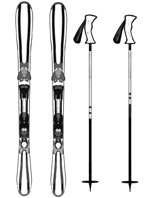 skiing equipments (gray)