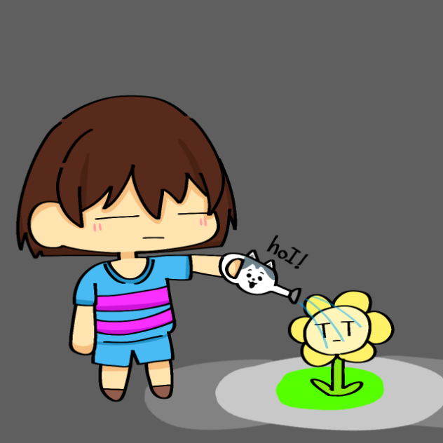 延々に水を浴びるフラウィ