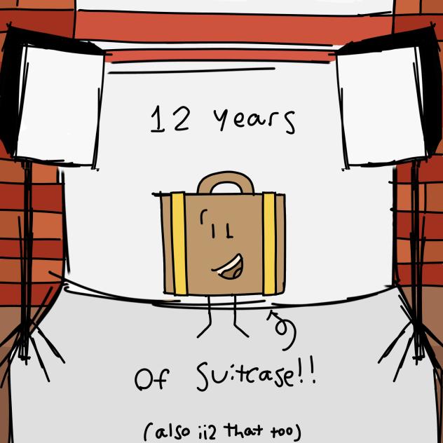 goofy little doodle because suitcase