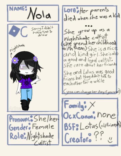 Nola (Hope Of Roblox OC)