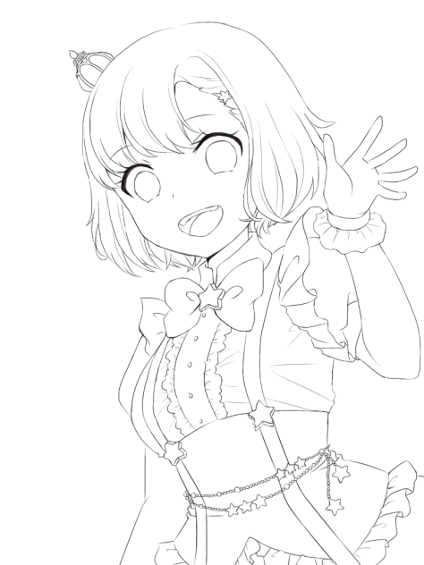 ぬりえ(アイドルいぬみや🐾)