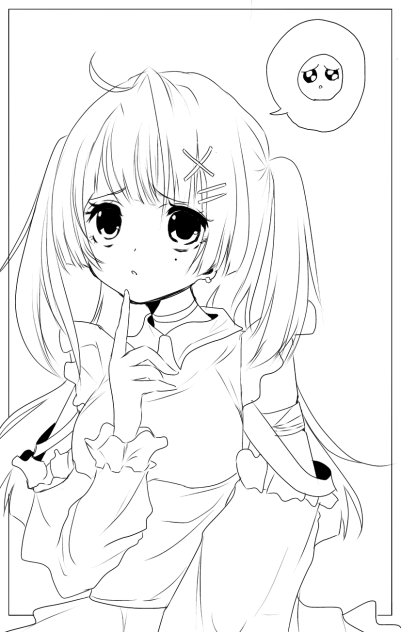 線画　あざとい