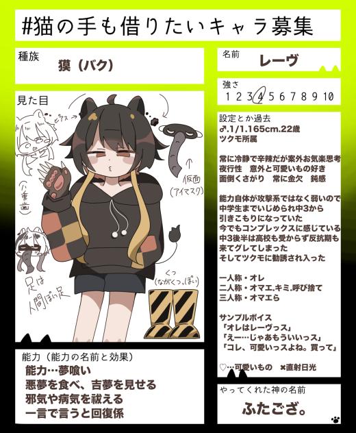 キャラ募集やりました