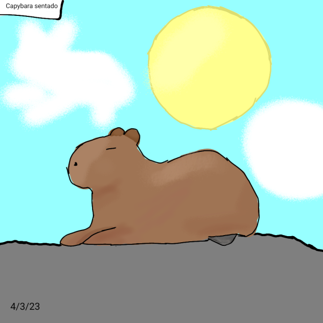 Capybara sentado - ibisPaint