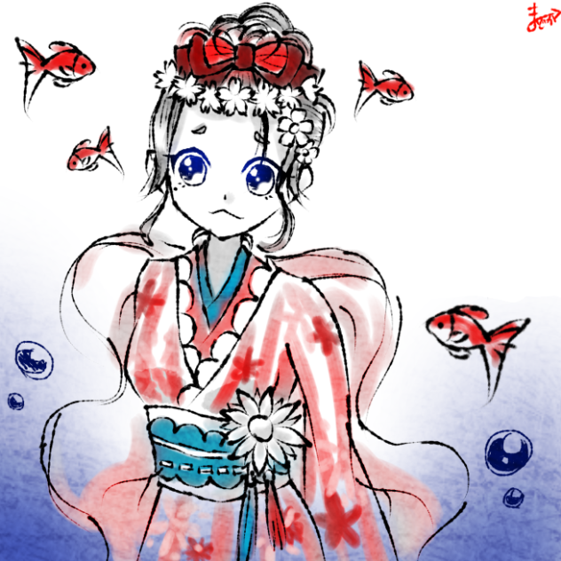 水墨画やってみた