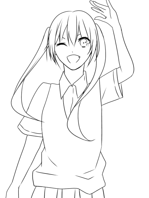 ミク 線画