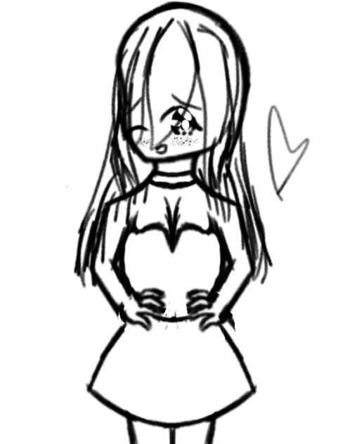 A Beautiful Nice Girl in a dress sketch