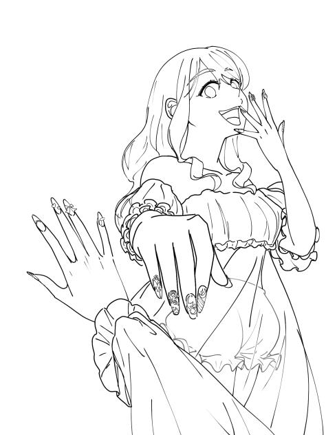 Me & @nailachii Selfie 6(Lineart)